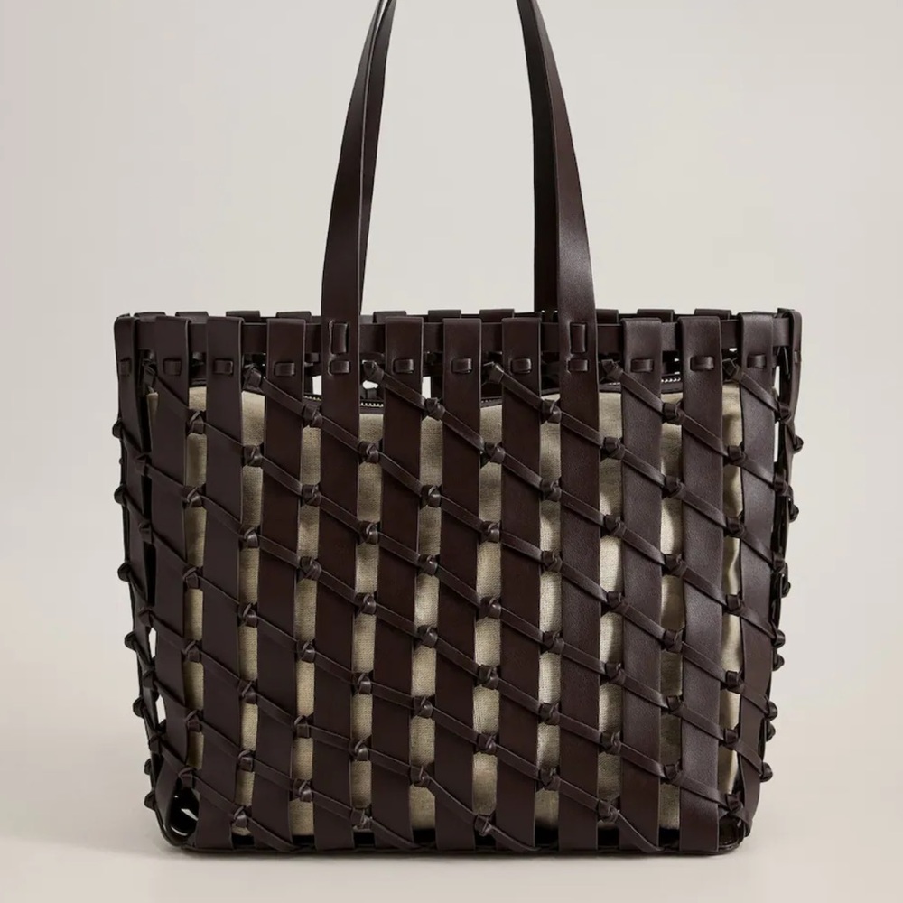 Mango Braided shopper bag
